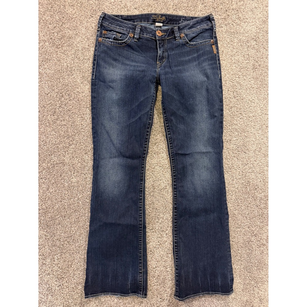 Silver Jeans Jeans Womens 32 Blue Frankie Bootcut Dark Wash Embroidered L16755S